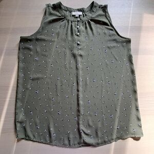 LOFT  Green floral top size M